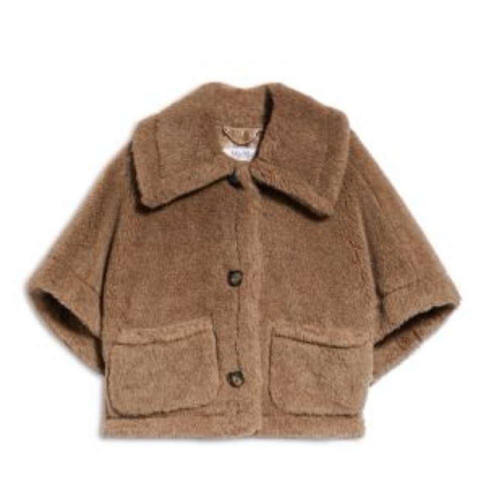 NWT Authentic MAX MARA Teddy Coat Cape Jacket - Size Small